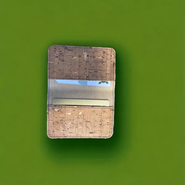 Cork coloured business/gift card wallet open